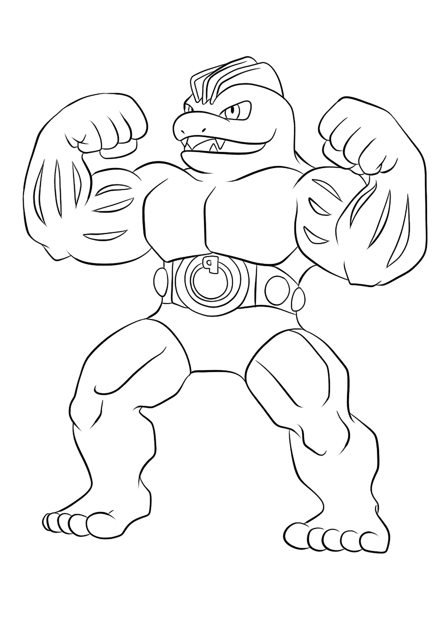 Machoke (No.67) : Pokemon (Generation I) - All Pokemon coloring pages Kids Coloring  Pages