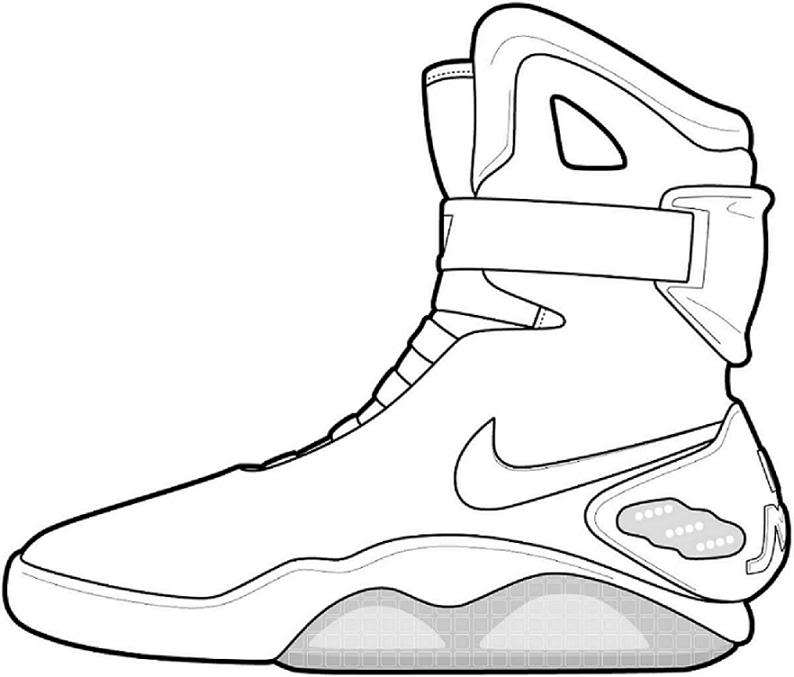 Nike Air Jordan Shoes Coloring Pages Sketch Coloring Page