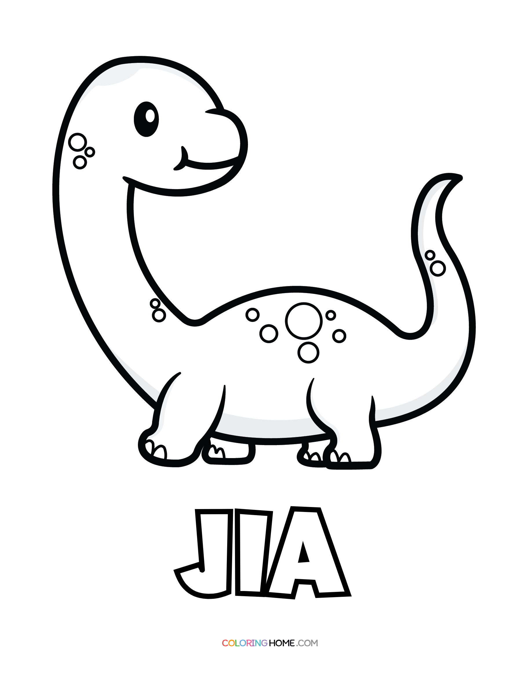 Jia dinosaur coloring page