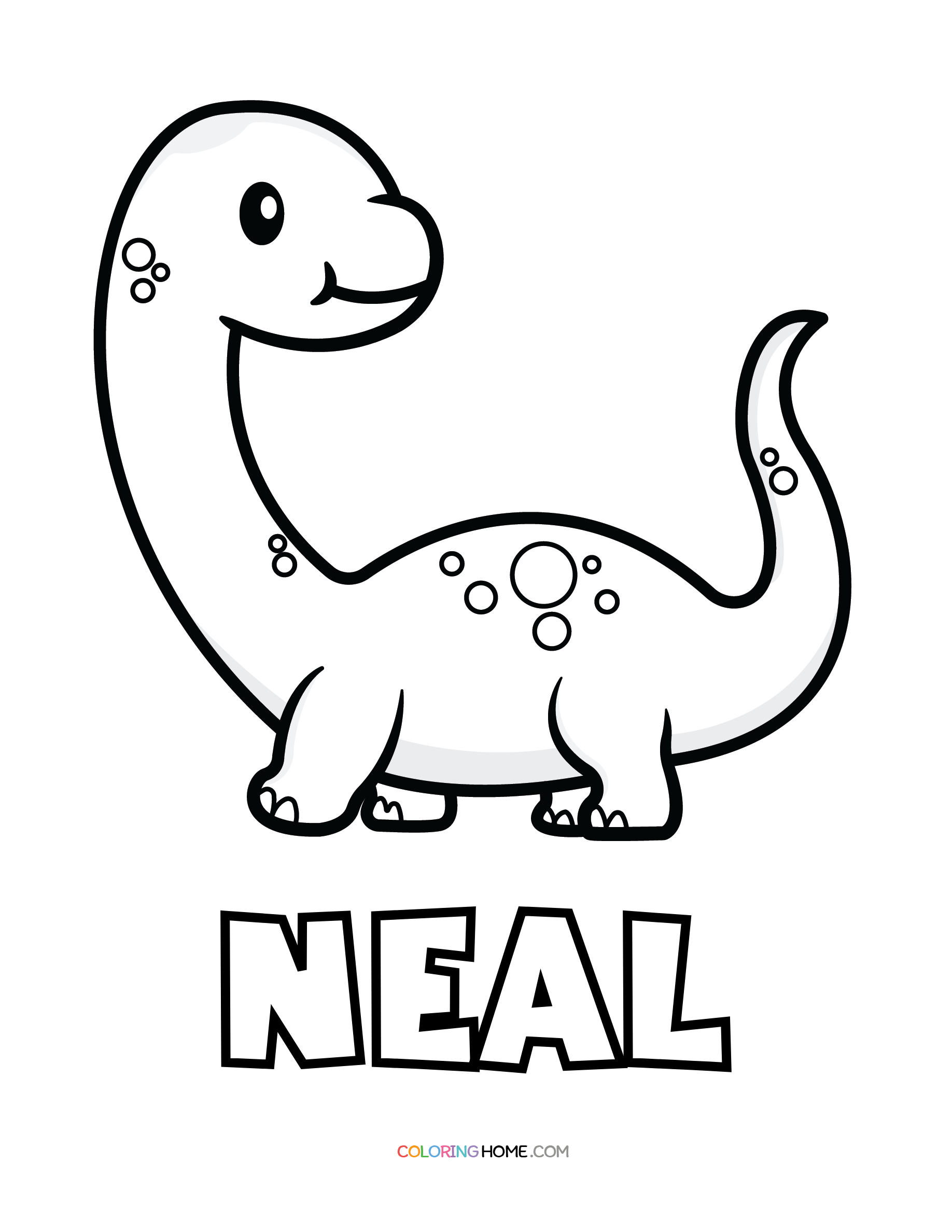 Neal dinosaur coloring page
