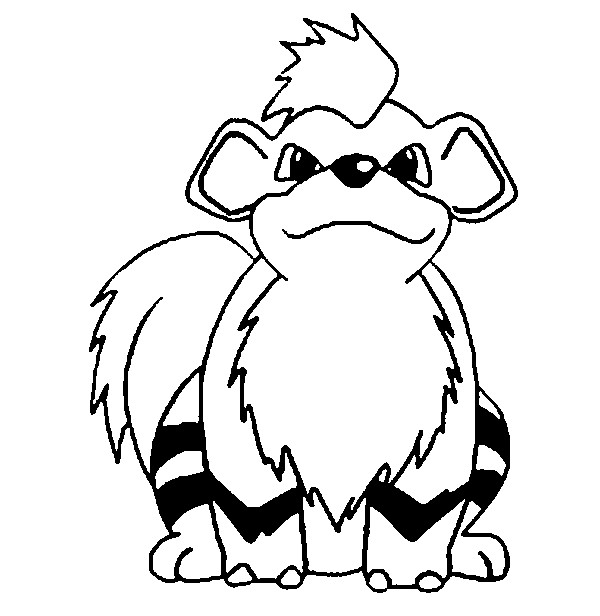 Coloring Pages Pokemon - Growlithe - Drawings Pokemon