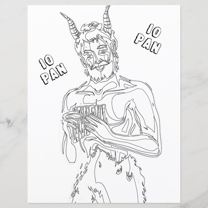 Horned God Pan Wicca Pagan Coloring Page Paper | Zazzle.com