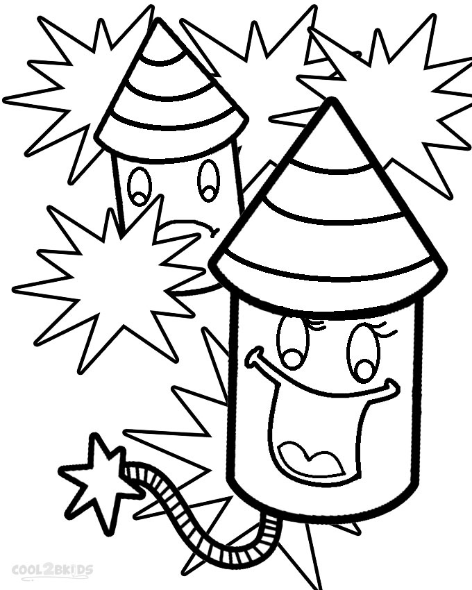 Printable Fireworks Coloring Pages For Kids