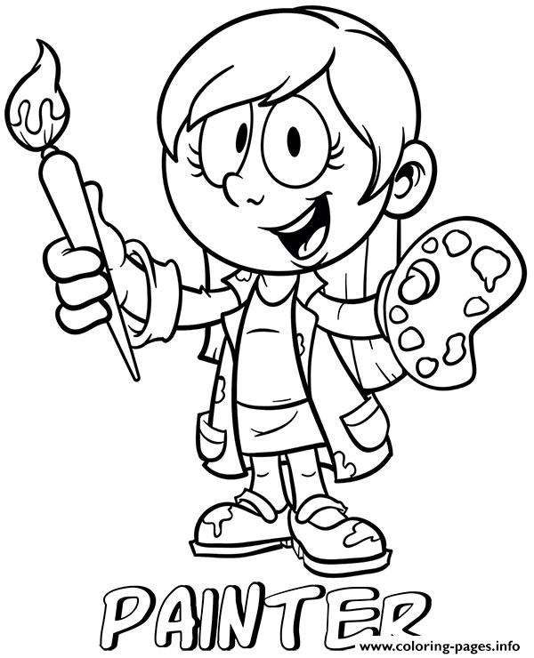 Professions Painter Coloring Pages Printable