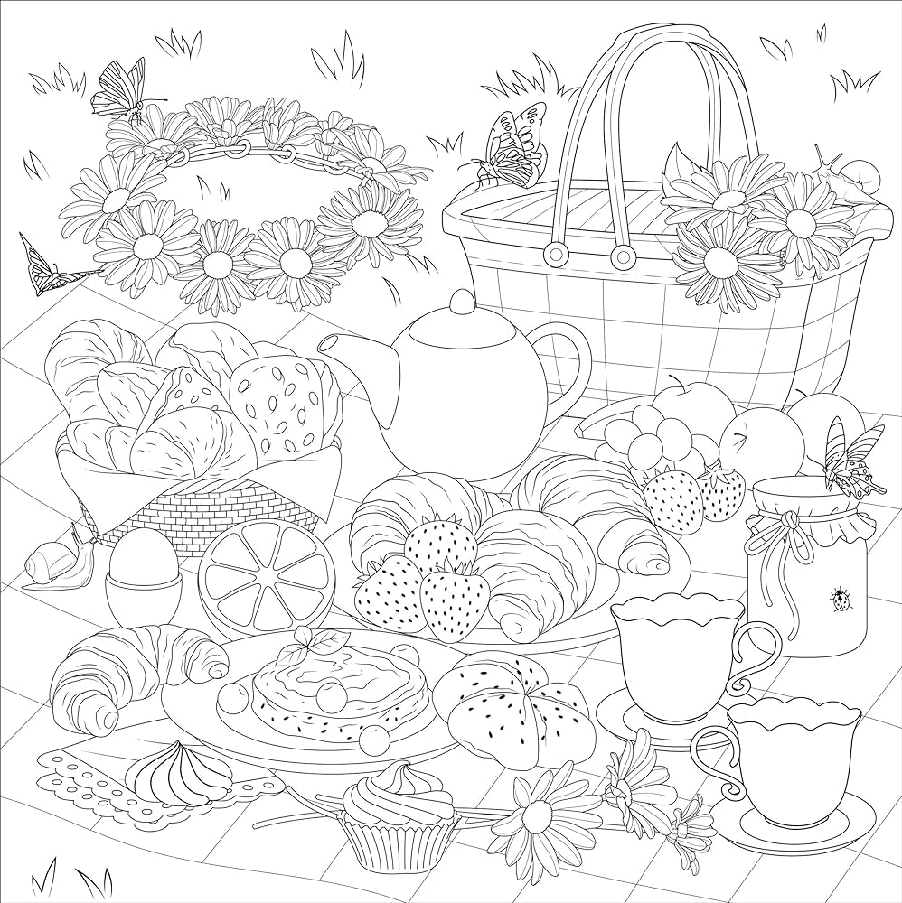 Cottagecore Adult Coloring Book ...