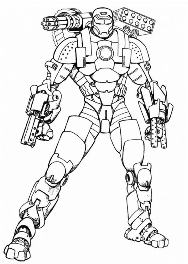 Iron Man War Machine Type Coloring Page