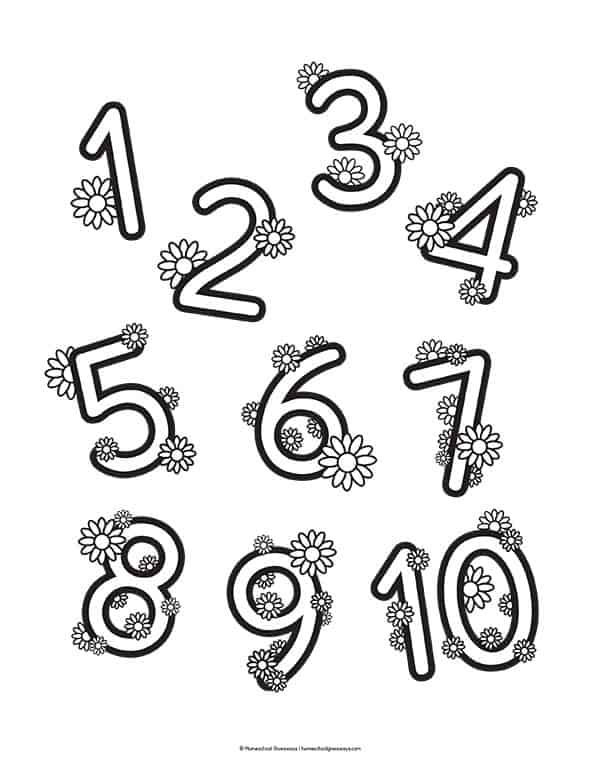 Printable Number Coloring Pages for ...