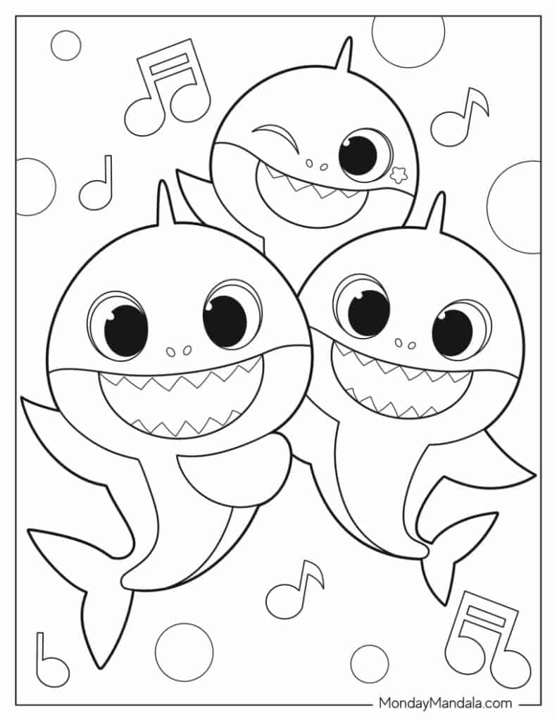 24 Baby Shark Coloring Pages (Free PDF ...
