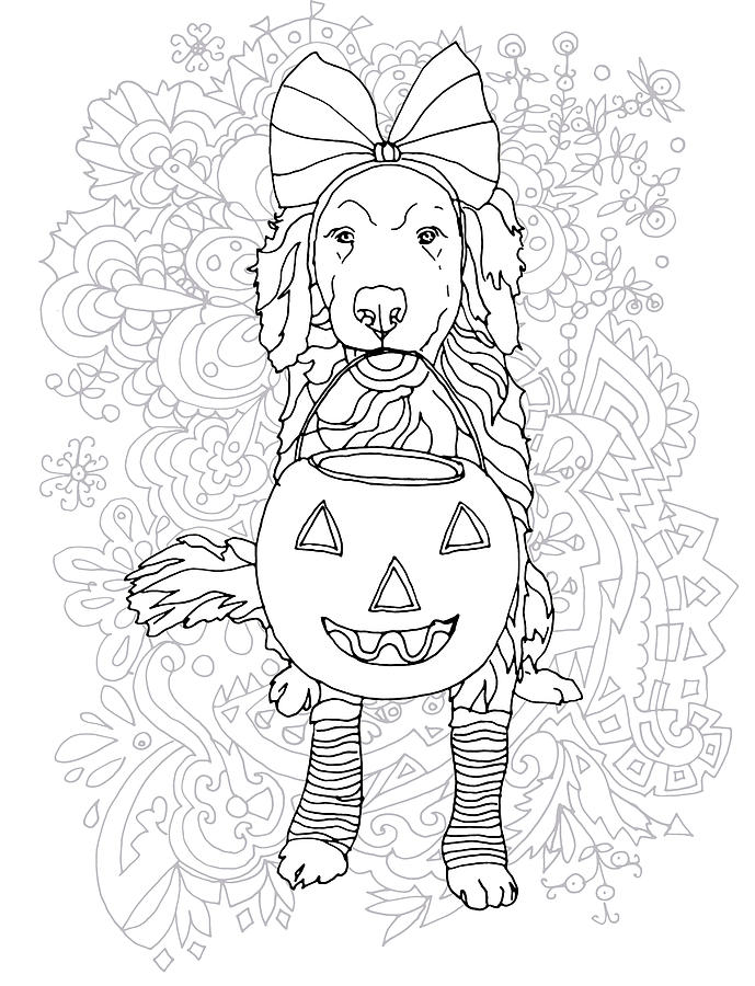 Halloween Dog Drawing by Valentina RA - Pixels