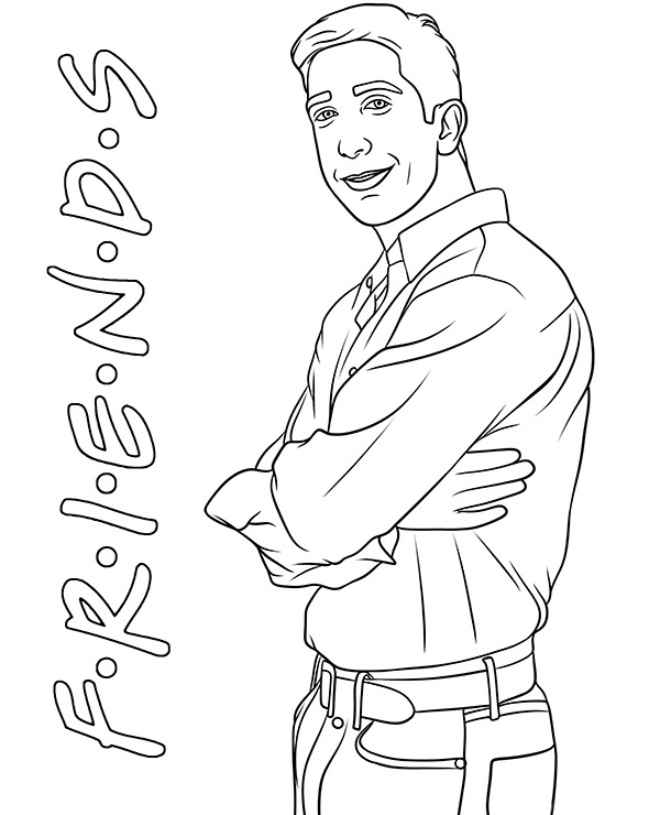 Friends coloring page with Ross Geller - Topcoloringpages.net