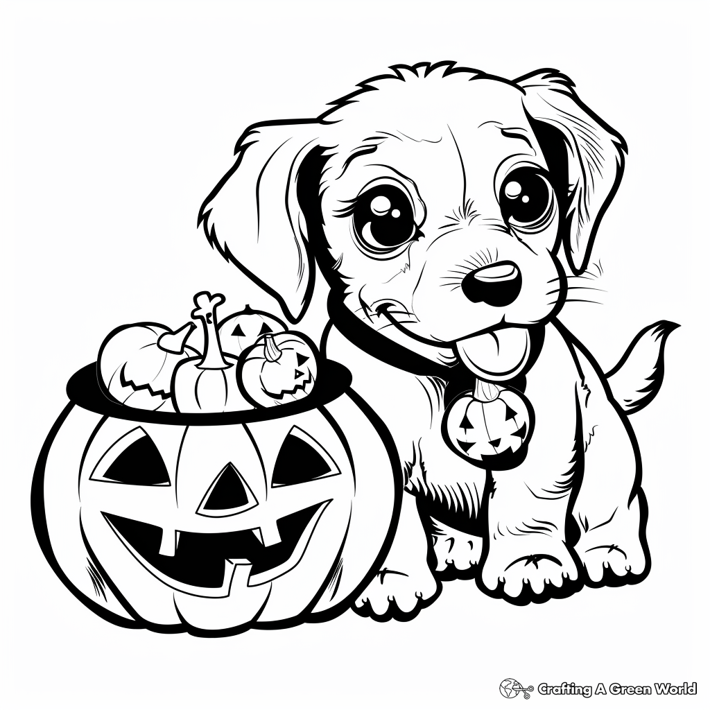 Halloween Puppy Coloring Pages - Coloring Nation