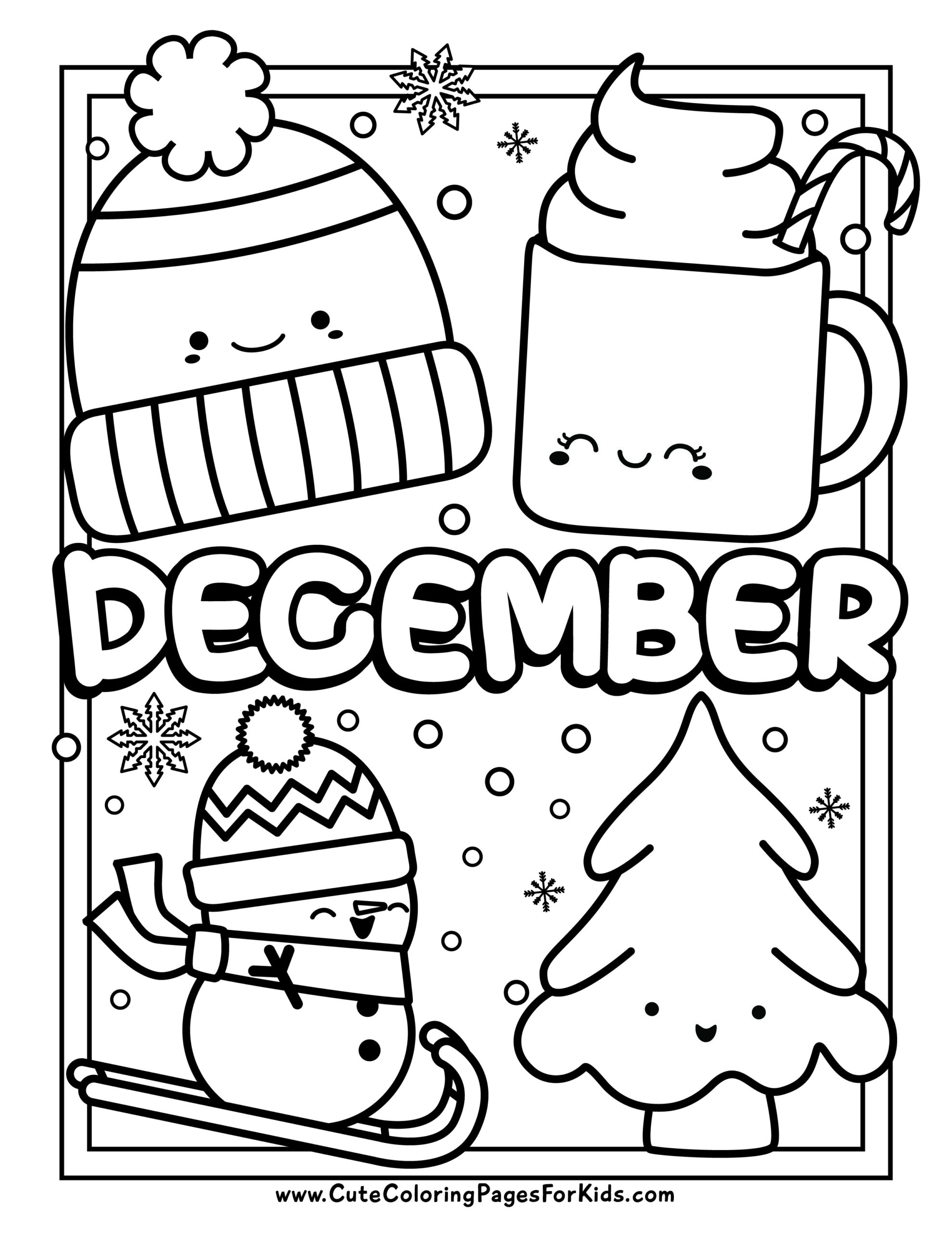 December Coloring Pages: 4 Free ...