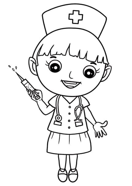 Nurse Injection coloring page ...