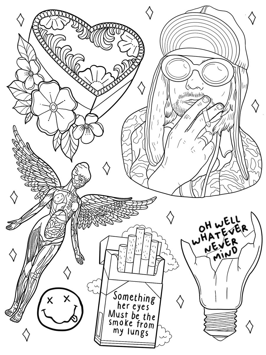 Nirvana | Cat Kingston Tattoo in 2022 | Hipster drawings, Cute tiny  tattoos, Tattoo design drawings