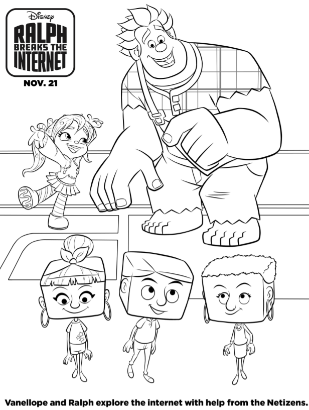 Ralph Breaks the Internet Coloring Pages and Activity Sheets