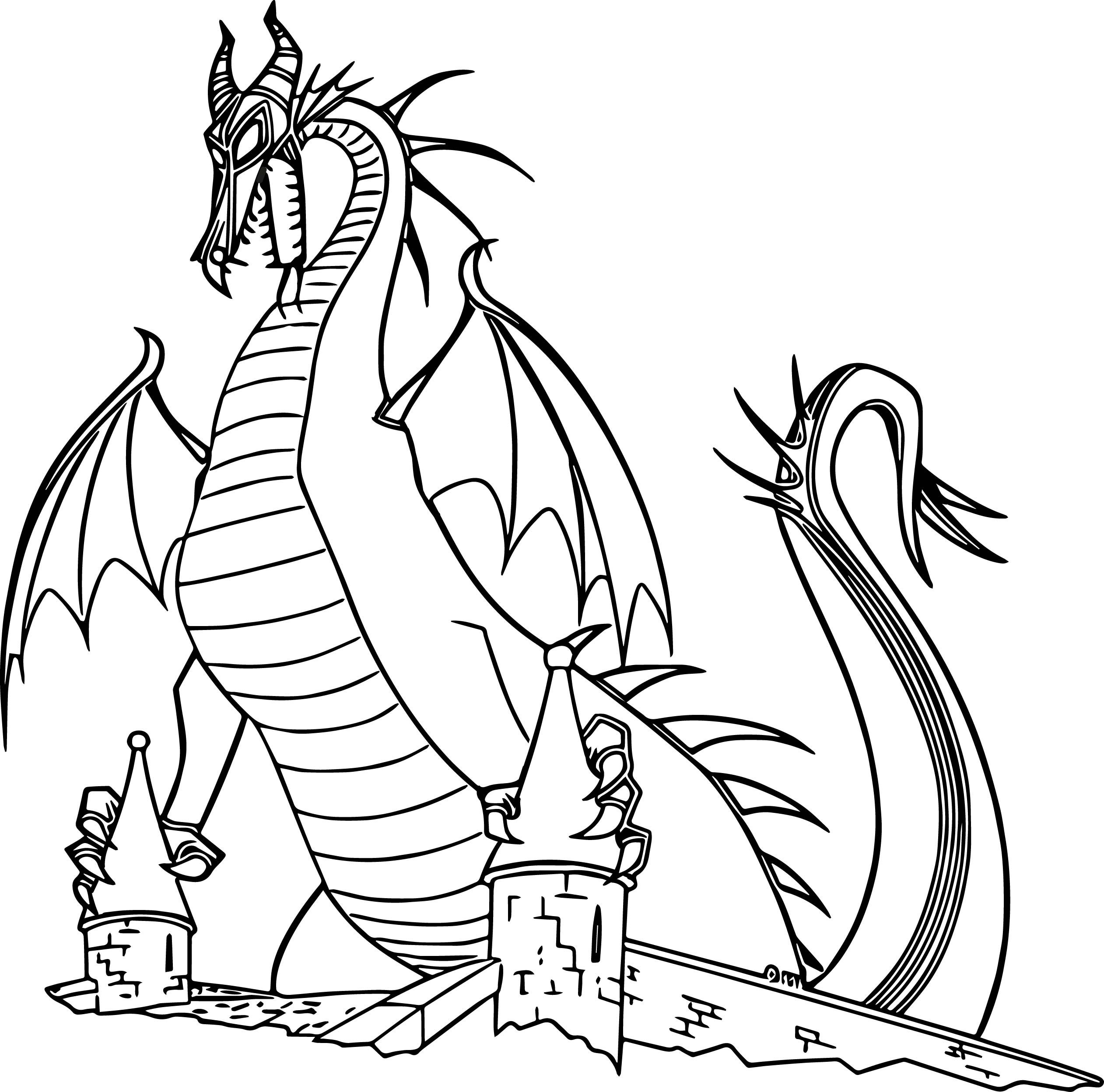 Sleeping Beauty Dragon Coloring Page - Free Printable Coloring Pages for  Kids