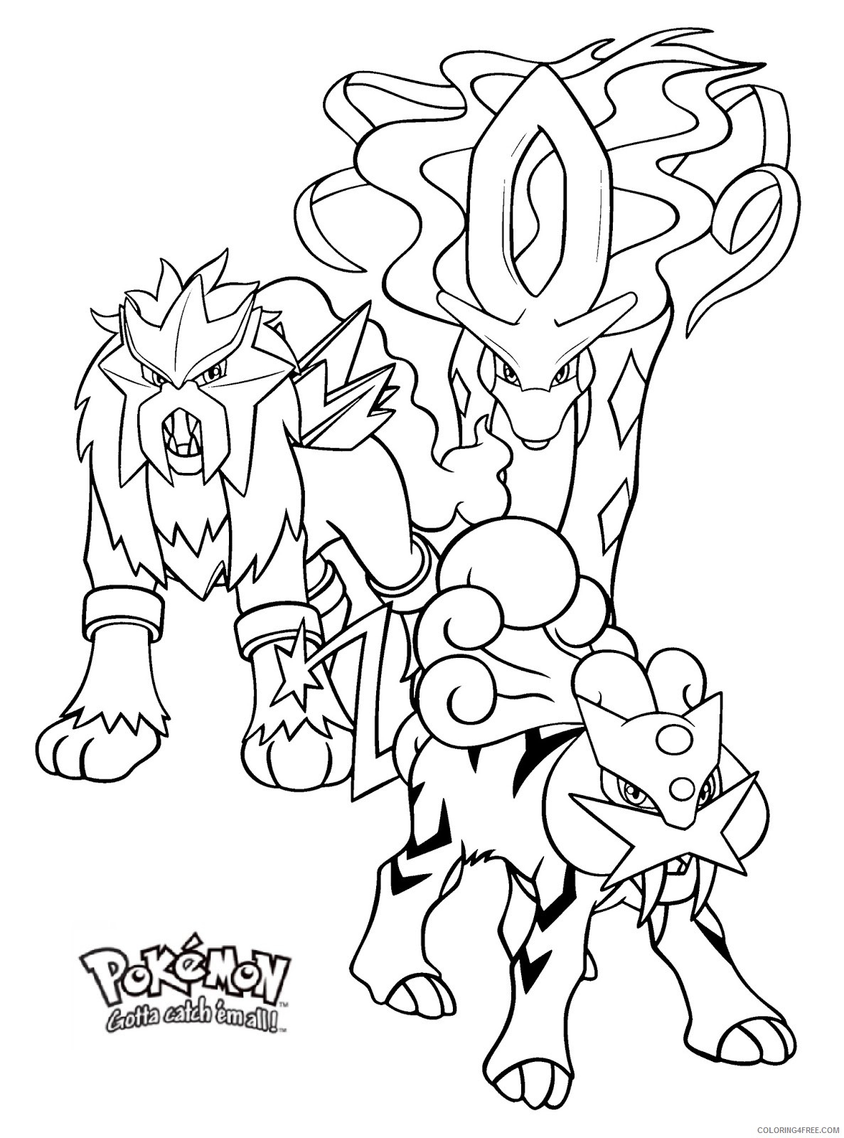 legendary pokemon coloring pages entei raikou suicune ...