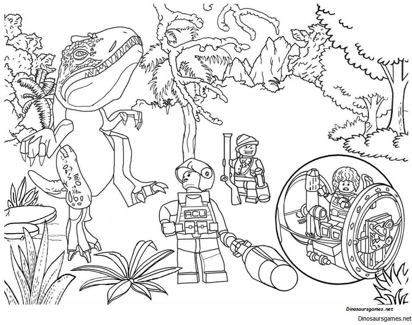 Jurassic Park 5 Coloring Page - Dinosaur Coloring Pages