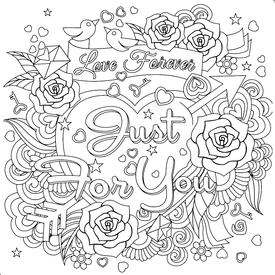 Love Forever Coloring Pages - Love Coloring Pages - Coloring Pages For Kids  And Adults