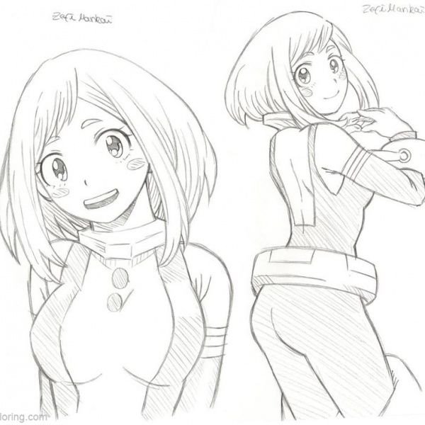 Uraraka Coloring Pages Printable for Free Download