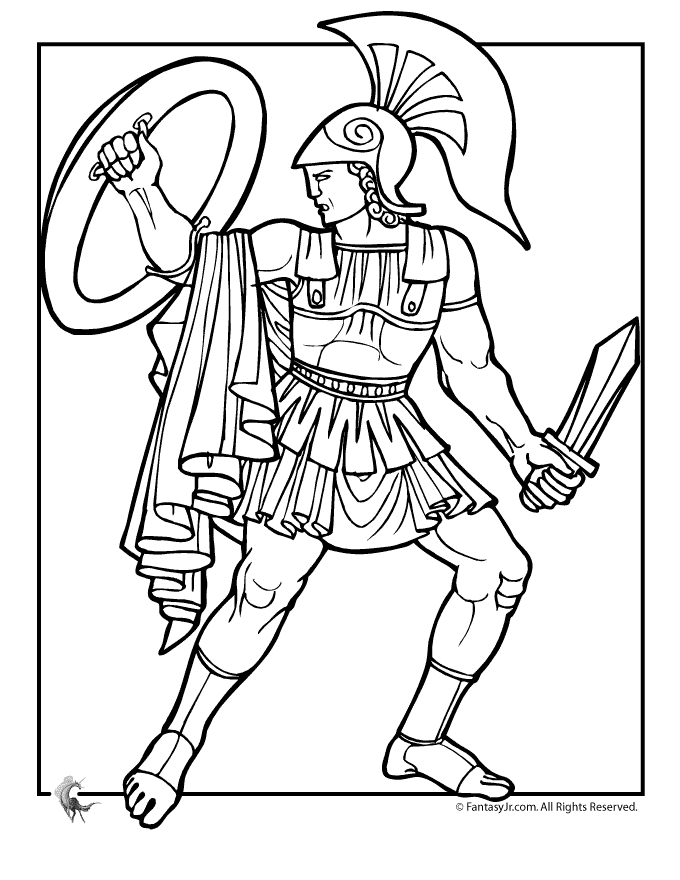 Greek Myths Coloring Page - Achilles | Woo! Jr. Kids Activities :  Children's Publishing