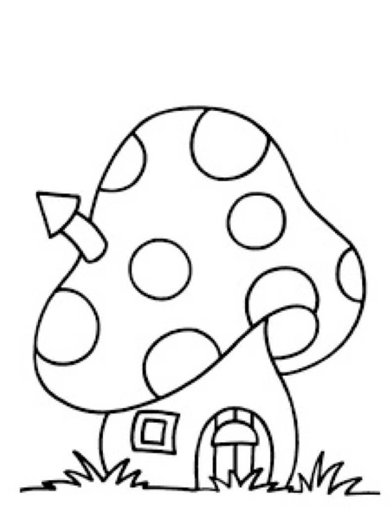 Mushroom House Coloring Page - Notability Gallery