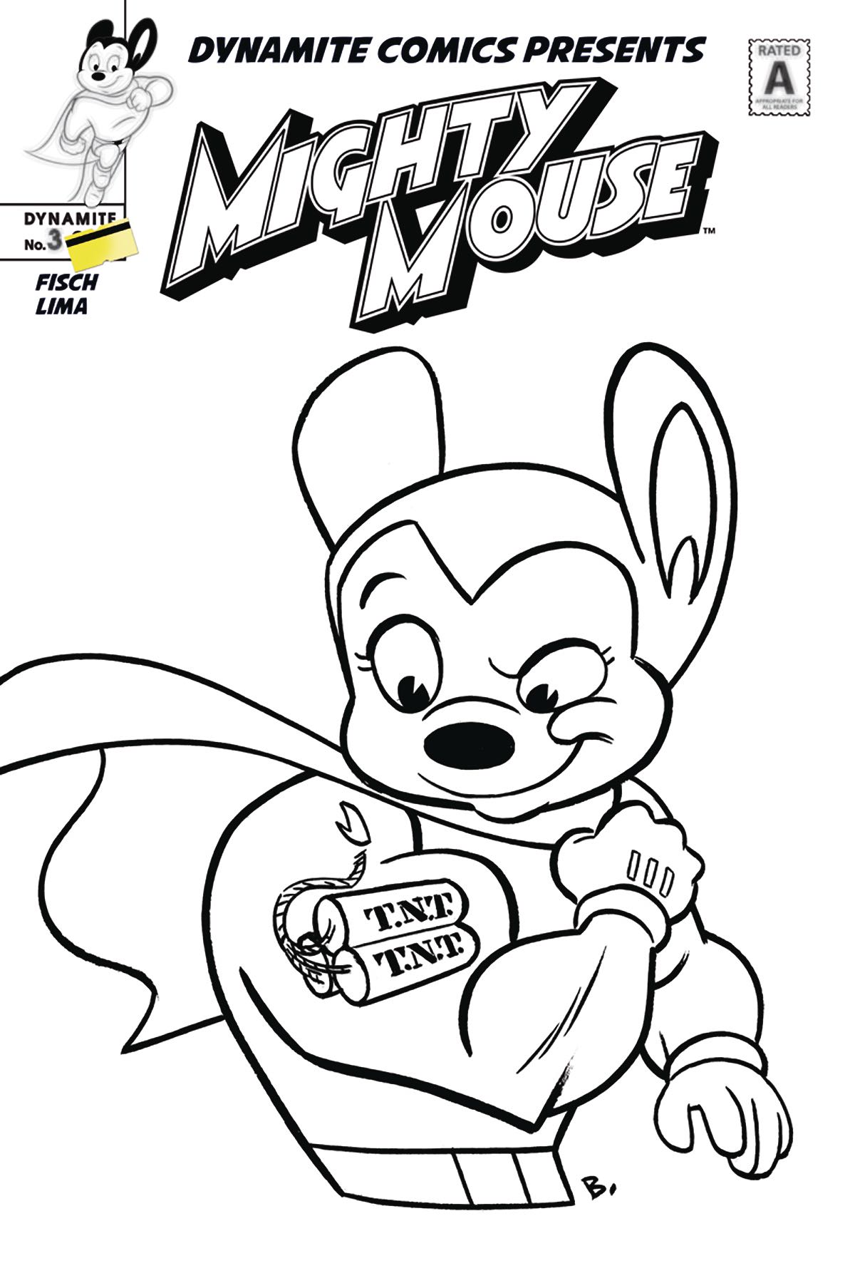 Mighty Mouse #3 (20 Copy Bone B&W Cover) | Fresh Comics
