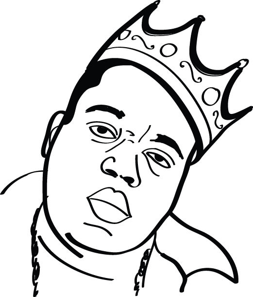 Biggie smalls coloring pages | Biggie smalls art, Line art drawings, Rapper  art