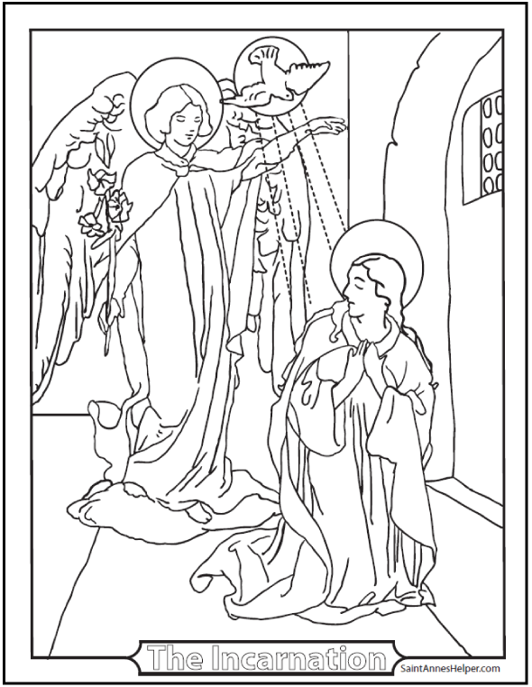Incarnation Coloring Page ❤+❤ Annunciation Day Fiat!