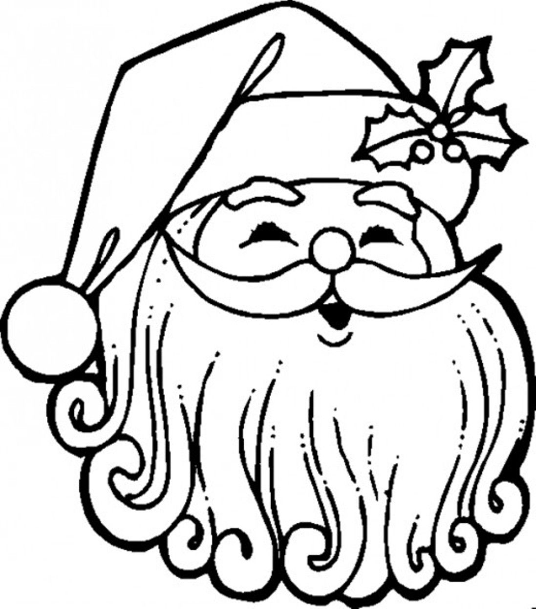 Face Of Santa Claus Coloring Pages Free | Christmas Coloring pages ...