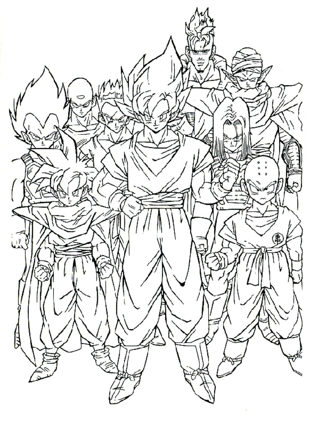 dragon ball z coloring page - Printable Kids Colouring Pages