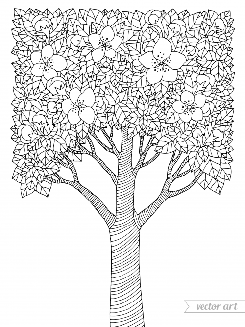 Blossom Tree Coloring Page - KidsPressMagazine.com