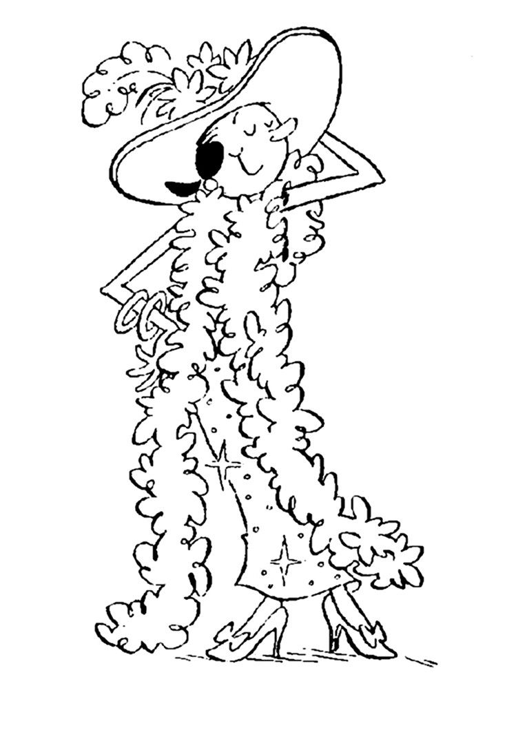 Olive Oyl wearing a nice dress from Popeye The Sailor coloring pages. More  series coloring sheets on … | Coloring pages, Cartoon coloring pages, Cute coloring  pages