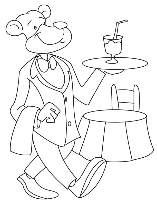Waiter dog coloring page | Download Free Waiter dog coloring page for kids  | Best Coloring Pages