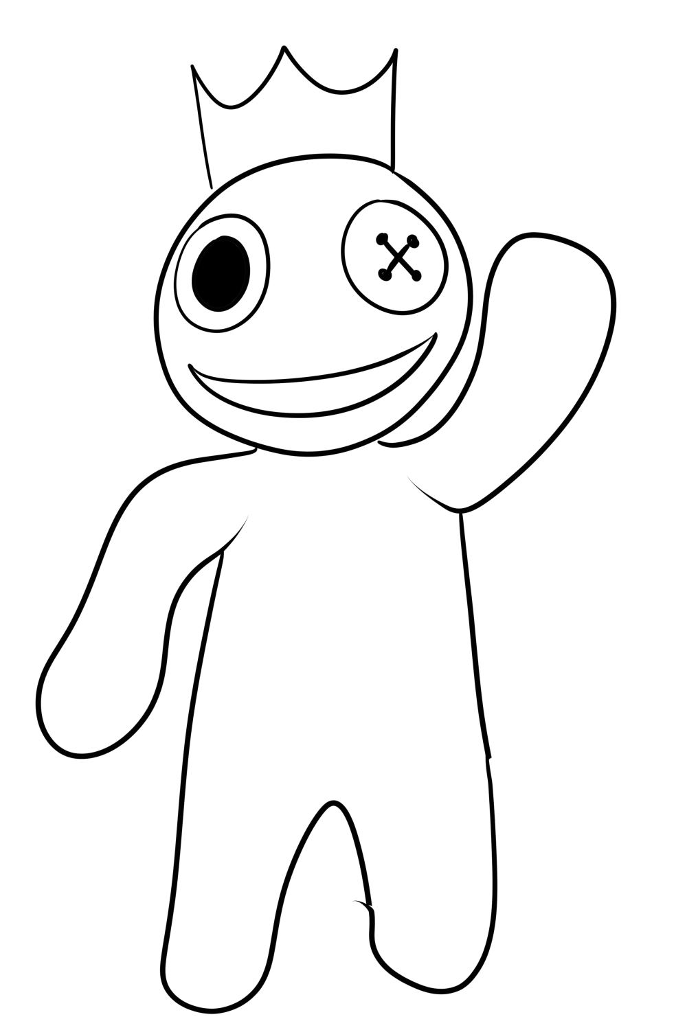 Blue from Rainbow Friends coloring page
