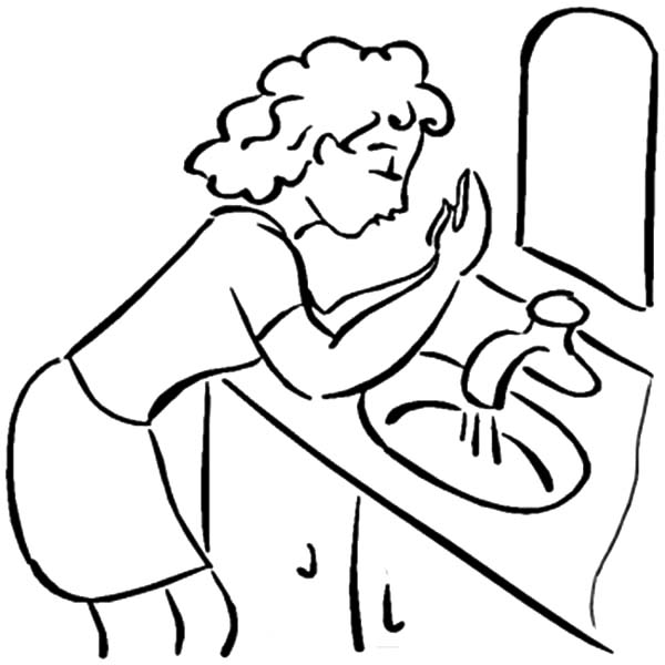Washing Hand In A Sink Coloring Pages : Coloring Sun | Coloring pages,  Coloring pictures, Sink drawing