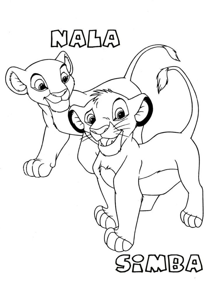 Funny Simba Nala Lion King Coloring Page | Laptopezine.