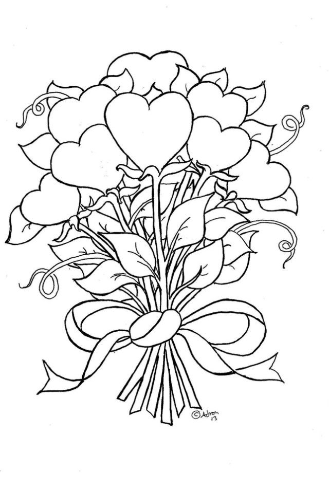 Related Pictures Coloring Pages Of Hearts With Roses Car Pictures