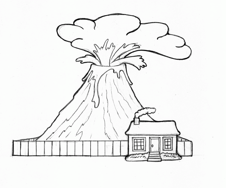 Volcano Coloring Pages