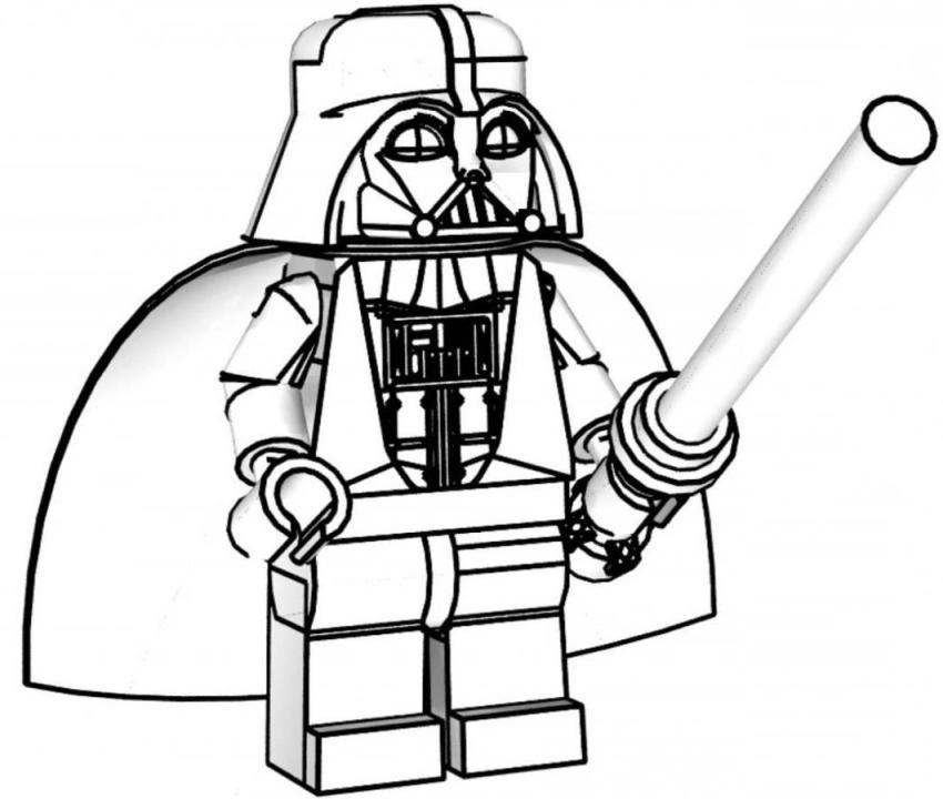 Print Lego Star Wars Coloring Pages Darth Vader or Download Lego 