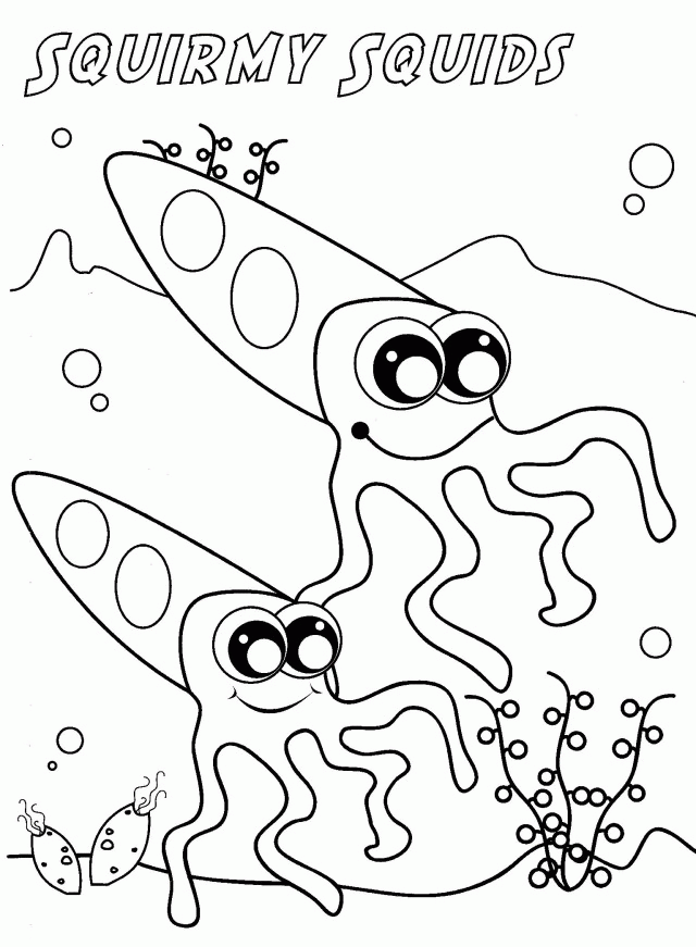 Squid Coloring Pages 93696 Label Coloring Pages Of A Squid 295448 