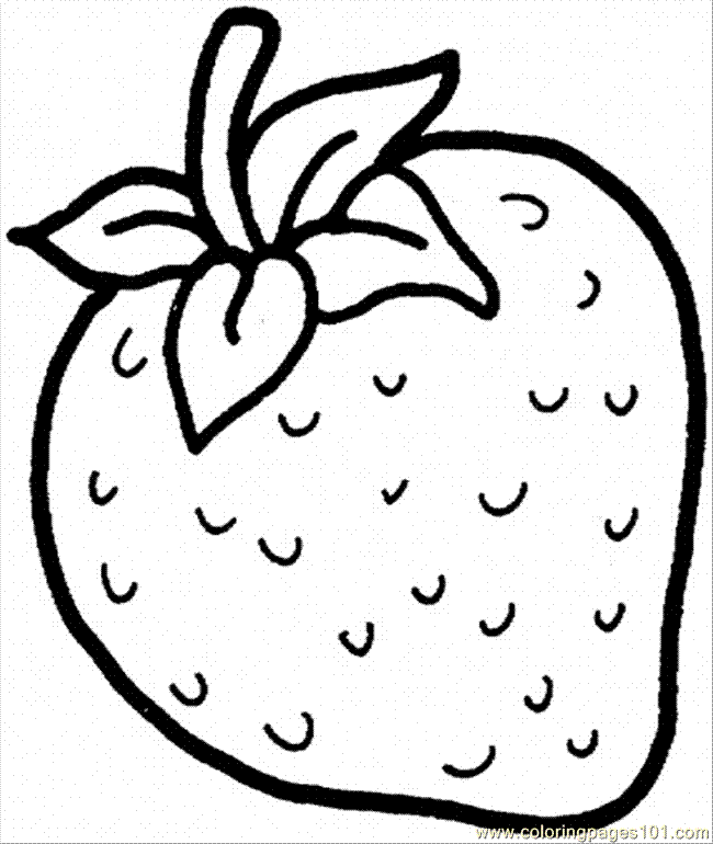 Coloring Pages Strawberry 3 (Food & Fruits > Berries) - free 
