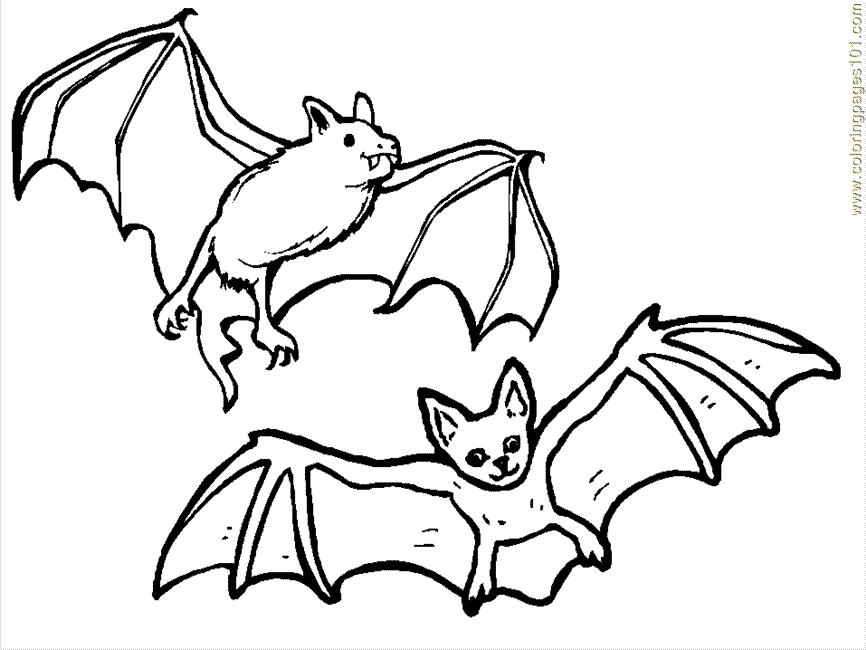 Coloring Pages Bat10 (Mammals > Bats) - free printable coloring 