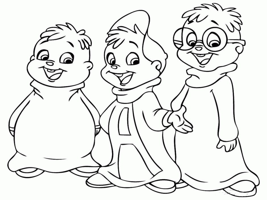 Alvin And The Chipmunks On Stage Coloring Page Coloringplus 181350 