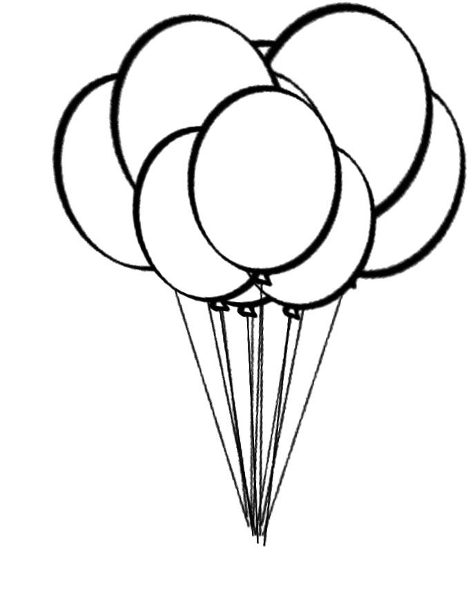 The Big Balloon Coloring For Kids - balloons Coloring Pages 