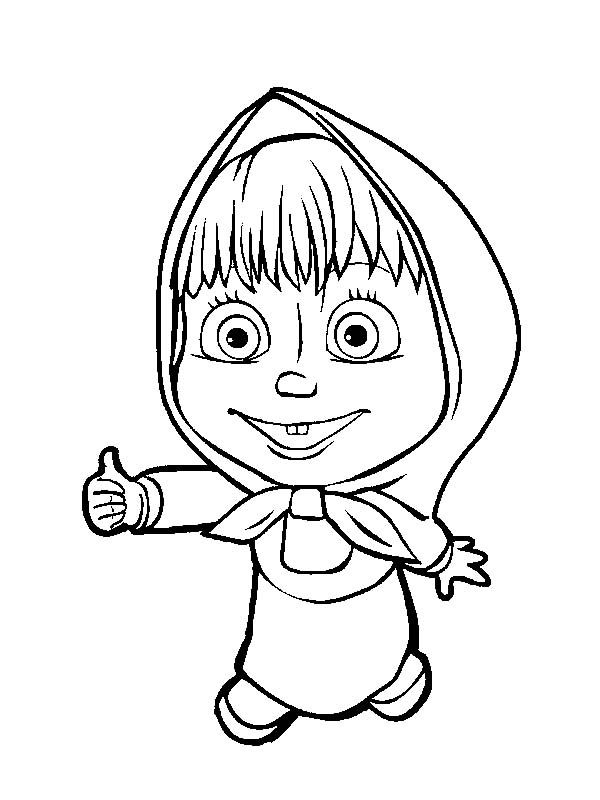 Masha and the Bear is Agree with Bear Coloring Pages | Color Luna
