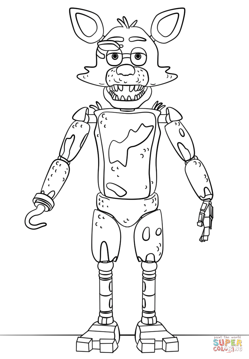 FNAF Toy Foxy coloring page | Free Printable Coloring Pages