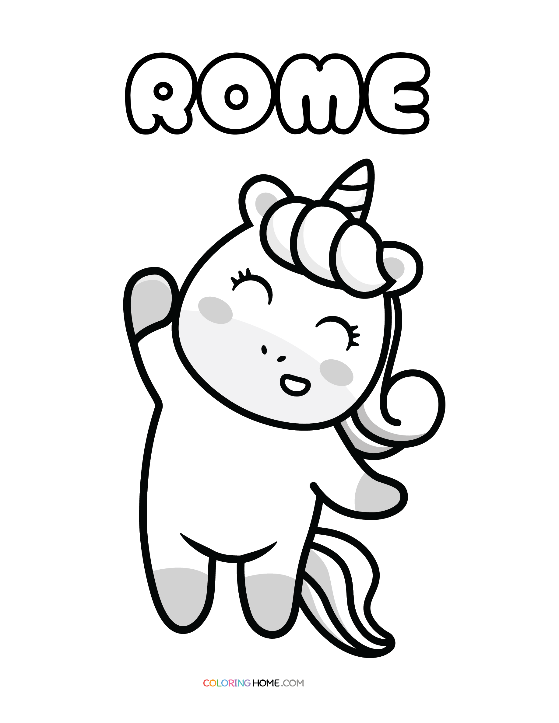 Rome unicorn coloring page