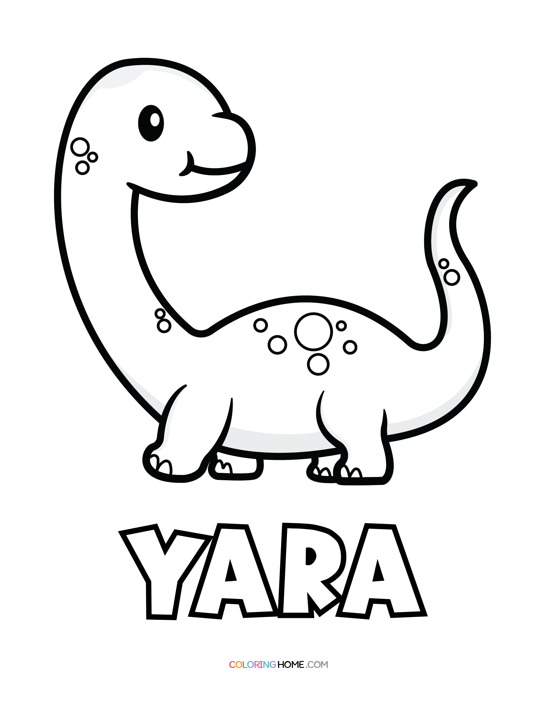 Yara dinosaur coloring page