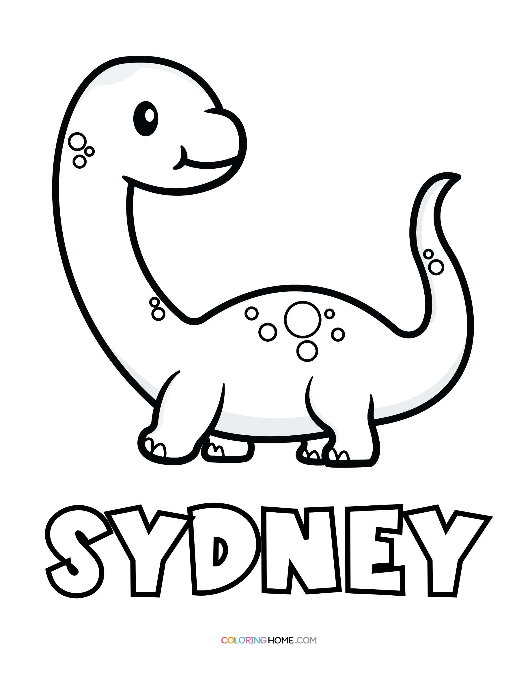 Sydney dinosaur coloring page